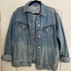 Topshop Moto Oversized Blue Denim Jacket